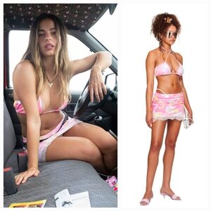 I'M SORPY BY PETRA COLLINS Pink Mimi Wade Edition Towelling Top and Skirt Set